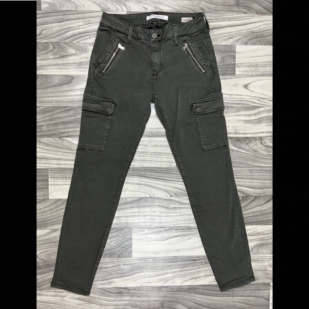 Mavi Juliette Mid Rise Skinny Cargo Jeans 27 Gray
